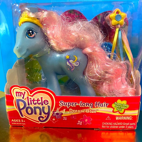 MY LITTLE PONY G3 2004 NWT DREAM BLUE PONY WITH SUPER-LONG HAIR & ACCESSORIES - Picture 2 of 12